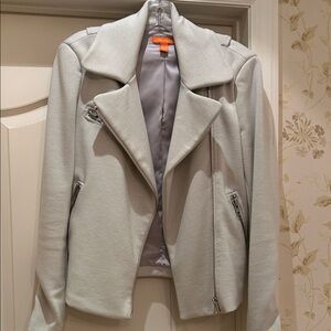 Joe Fresh Light Gray Moto-Style Jacket blazer Size XS. Soft beautiful fabric